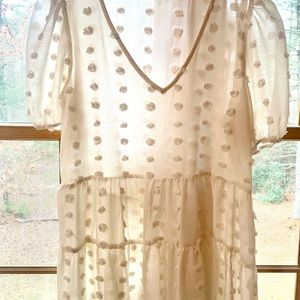 Blu Pepper cream flowy blouse